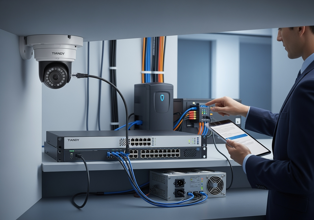 Как настроить PoE и резервирование питания для камер Tiandy