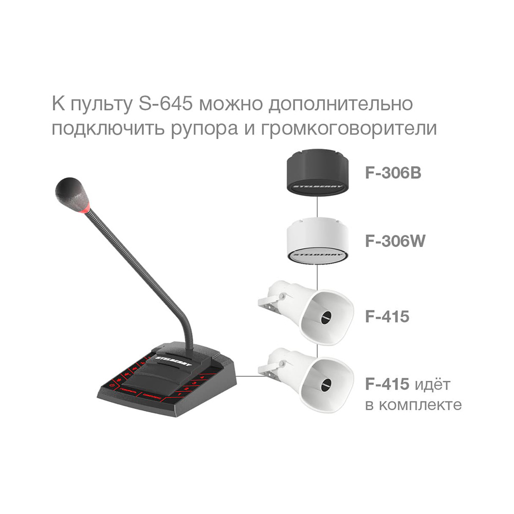 картинка S-645 — комплект 1+4-канального переговорного устройства от магазина Охранных систем и видеонаблюдения
