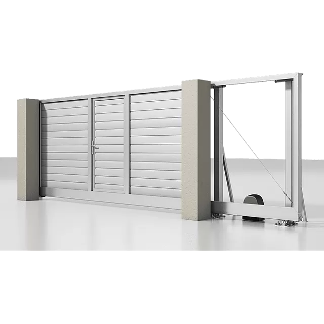 картинка Откатные ворота Prestige 4000×2000 мм с электроприводом и встроенной калиткой от магазина Охранных систем и видеонаблюдения