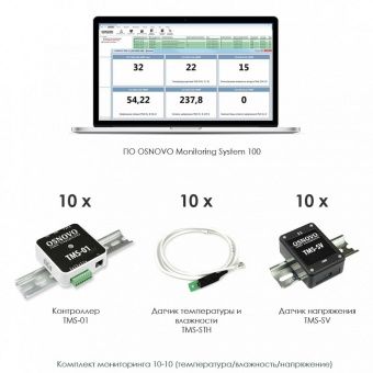картинка Комплект мониторинга Osnovo 10-10 от магазина Охранных систем и видеонаблюдения