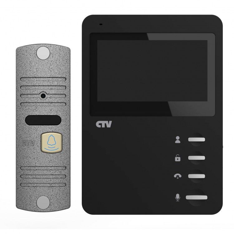 картинка CTV-DP1400N BSi Комплект видеодомофона цв. корпуса - черный, панель серебро от магазина Охранных систем и видеонаблюдения