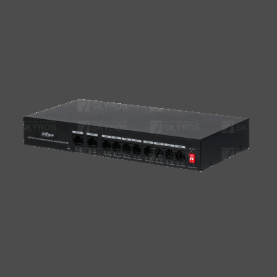 картинка DH-PFS3010-8ET-65 Коммутатор неуправляемый с 8 портами 10/100 Base-T и питанием PoE+ до 65Вт от магазина Охранных систем и видеонаблюдения