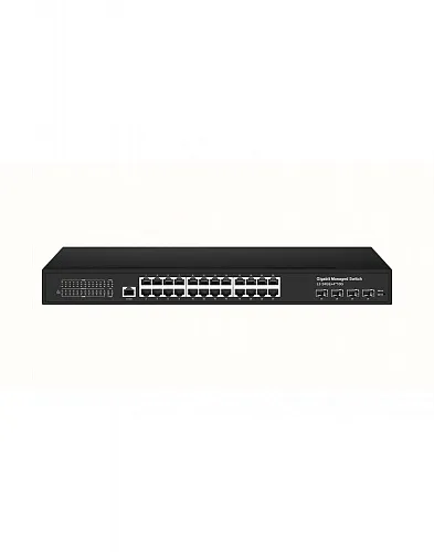 картинка NS-SW-24G4G10-L Управляемый L3 коммутатор Gigabit Ethernet на 24xRJ45 + 4x10G SFP+ Uplink. от магазина Охранных систем и видеонаблюдения