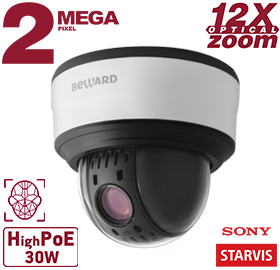 картинка Купольная IP камера PTZ Beward SV2017-MR12 от магазина Охранных систем и видеонаблюдения