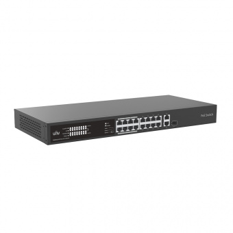 картинка 16портовый неуправляемый коммутатор с поддержкой PoE (Power over Ethernet) Uniview NSW2020-16T1GT1GC-LPOE-IN от магазина Охранных систем и видеонаблюдения