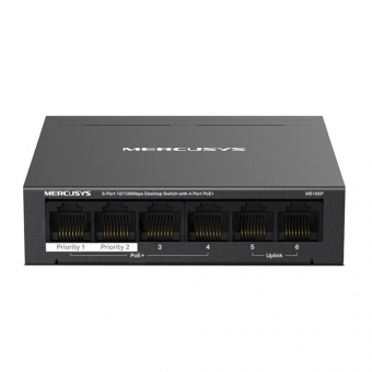 картинка PoE-коммутатор MS106P Mercusys от магазина Охранных систем и видеонаблюдения