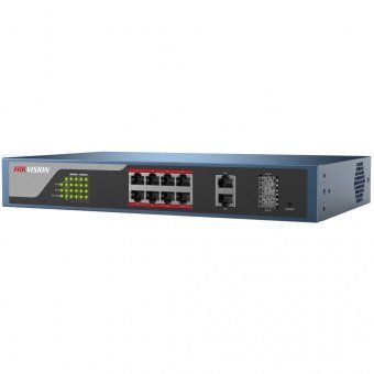 картинка PoE-свитч (Web-интерфейс) Hikvision DS-3E1310P-E с 8 PoE-портами от магазина Охранных систем и видеонаблюдения
