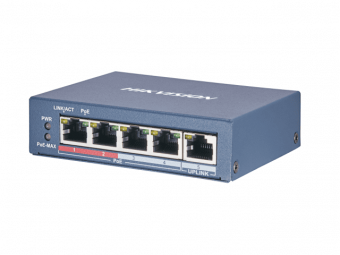 картинка PoE-коммутатор Hikvision DS-3E0505P-E/M от магазина Охранных систем и видеонаблюдения