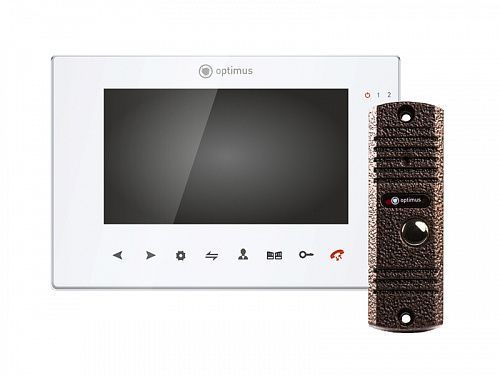 картинка Комплект видеодомофона Optimus VMH-7.1 (w)+ DSH-E1080 (медь) от магазина Охранных систем и видеонаблюдения