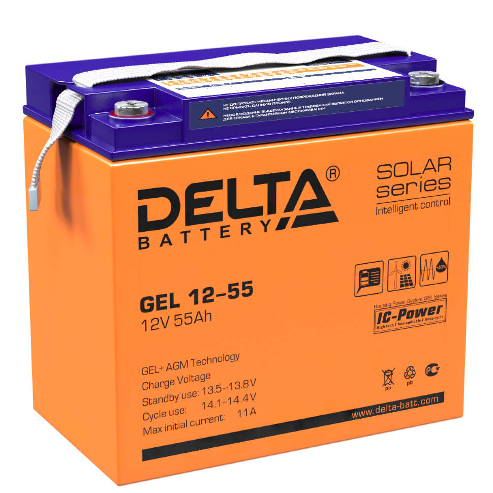 картинка DELTA battery GEL 12-55 от магазина Охранных систем и видеонаблюдения