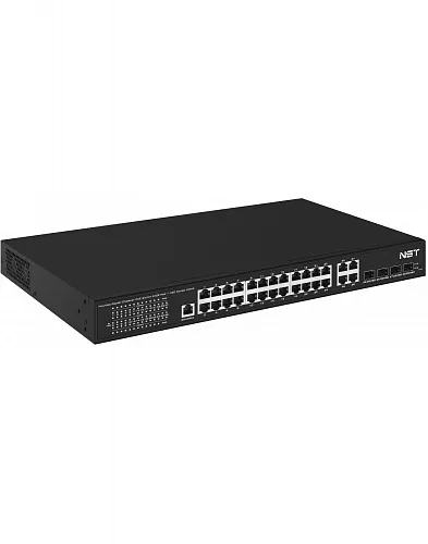 картинка NS-SW-24G4G-PL Управляемый L2 PoE коммутатор Gigabit Ethernet на 24 RJ45 PoE+4xGE Combo Uplink порта от магазина Охранных систем и видеонаблюдения