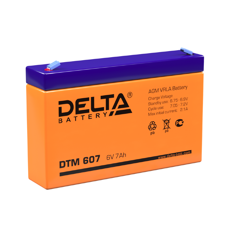 картинка АКБ Delta DTM 607 Аккумулятор герметичный свинцово-кислотный от магазина Охранных систем и видеонаблюдения