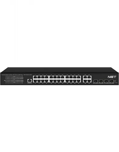 картинка NS-SW-24G4G-PL Управляемый L2 PoE коммутатор Gigabit Ethernet на 24 RJ45 PoE+4xGE Combo Uplink порта от магазина Охранных систем и видеонаблюдения