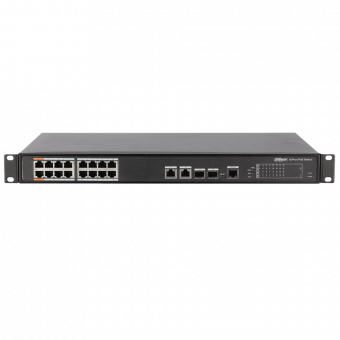 картинка Управляемый 16-портовый Fast Ethernet РоЕ-коммутатор Dahua DH-PFS4218-16ET-190 от магазина Охранных систем и видеонаблюдения