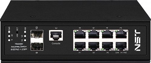 картинка NS-SW-8G2G-PL/IM Промышленный управляемый (L2+)HiPoE коммутатор Gigabit Ethernet на 8GE PoE+2 GE SFP от магазина Охранных систем и видеонаблюдения