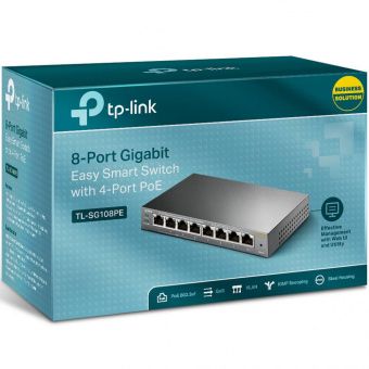 картинка Управляемый Smart PoE-коммутатор TP-Link TL-SG108PE Gigabit Ethernet от магазина Охранных систем и видеонаблюдения