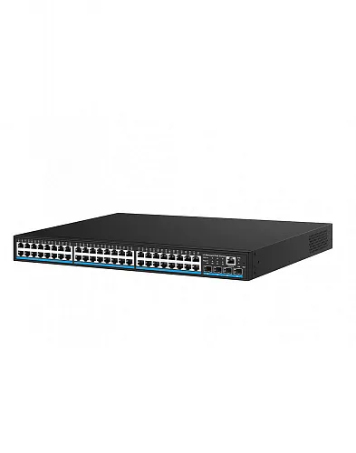 картинка NS-SW-48G4G10-PL Управляемый L3 PoE  коммутатор на 48xGE RJ-45 c PoE + 4х10G SFP+ порта. от магазина Охранных систем и видеонаблюдения