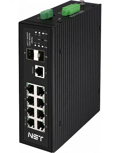 картинка NS-SW-8G2G-PL/IM Промышленный управляемый (L2+)HiPoE коммутатор Gigabit Ethernet на 8GE PoE+2 GE SFP от магазина Охранных систем и видеонаблюдения