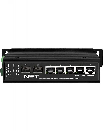 картинка NS-SW-4G2G-PL/IM Промышленный управляемый(L2+)HiPoE коммутатор Gigabit Ethernet на 4GE PoE+2 GE SFP от магазина Охранных систем и видеонаблюдения