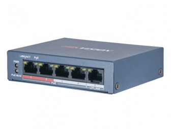 картинка РоЕ-коммутатор Hikvision DS-3E0105P-E/M (B) от магазина Охранных систем и видеонаблюдения