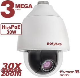 картинка Купольная IP камера PTZ Beward BD143P30 от магазина Охранных систем и видеонаблюдения