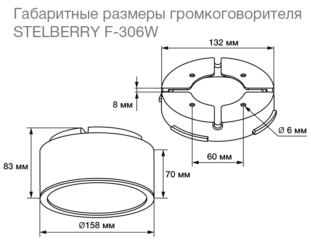 картинка Stelberry F-306W потолочно-настенный громкоговоритель от магазина Охранных систем и видеонаблюдения