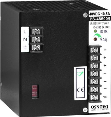 картинка Промышленный блок питания OSNOVO PS-48500/I от магазина Охранных систем и видеонаблюдения