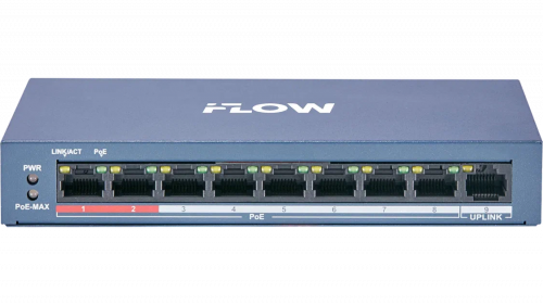 картинка PoE коммутатор 8 портов F-SW-EU209POE-V/L от магазина Охранных систем и видеонаблюдения