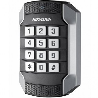 картинка Уличный вандалостойкий считыватель Mifare карт Hikvision DS-K1104MK с клавиатурой от магазина Охранных систем и видеонаблюдения