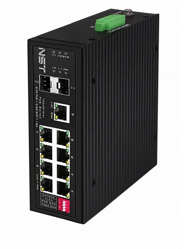 картинка PoE коммутатор NST Fast Ethernet NS-SW-8F3G-P/I от магазина Охранных систем и видеонаблюдения