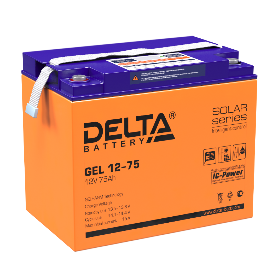 картинка DELTA battery GEL 12-75 от магазина Охранных систем и видеонаблюдения