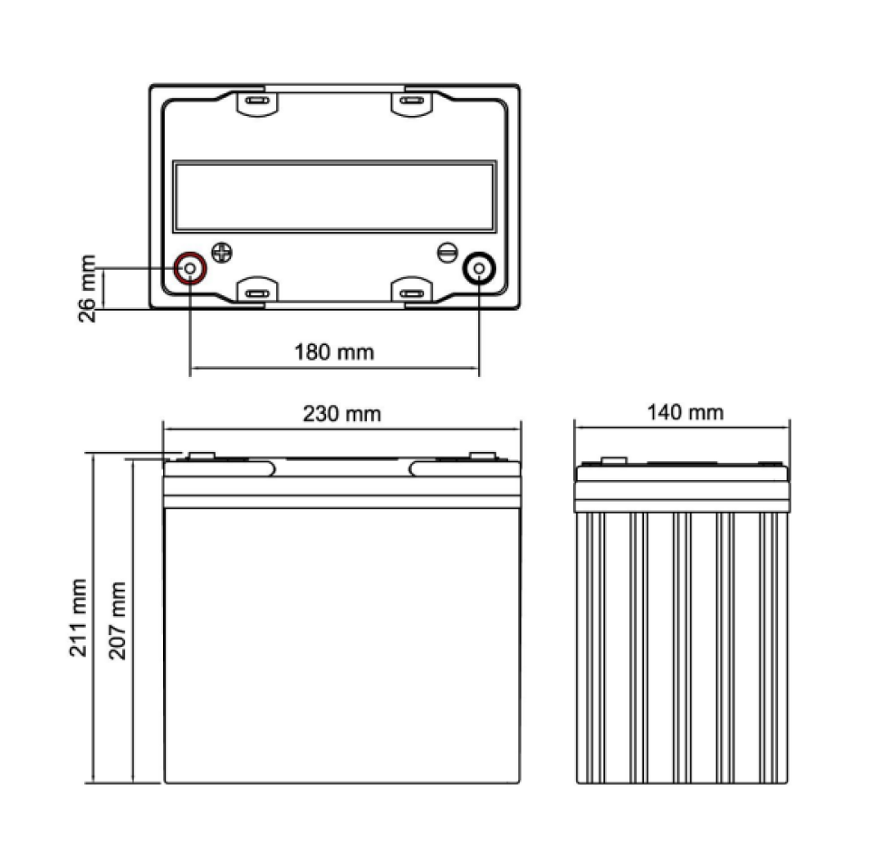 картинка Гелевый аккумулятор APG 12-55 от магазина Охранных систем и видеонаблюдения