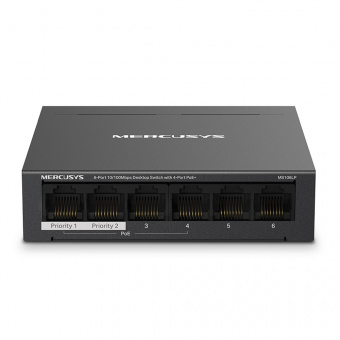 картинка PoE-коммутатор MS106LP Mercusys от магазина Охранных систем и видеонаблюдения