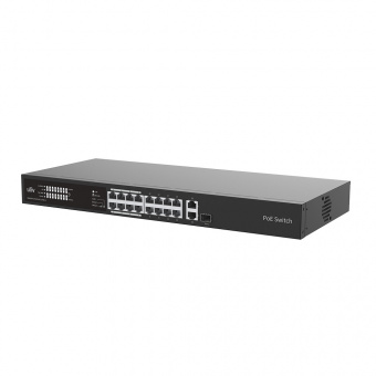 картинка 16портовый неуправляемый коммутатор с поддержкой PoE (Power over Ethernet) Uniview NSW2020-16T1GT1GC-LPOE-IN от магазина Охранных систем и видеонаблюдения