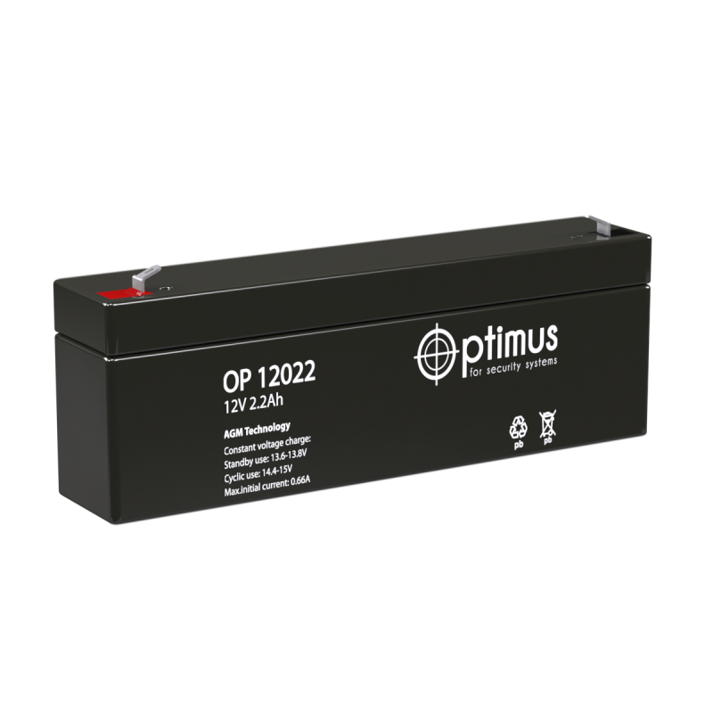 картинка Optimus OP 12022 аккумулятор 12В, 2.2Ач от магазина Охранных систем и видеонаблюдения