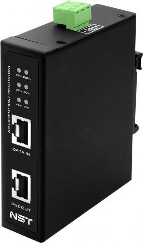 картинка NS-PI-1G-90/IB Промышленный PoE-инжектор Gigabit Ethernet на 90W с бустером напряжения. от магазина Охранных систем и видеонаблюдения
