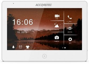 картинка Абонентский монитор AccordTec AT-VD A101C/SD WH от магазина Охранных систем и видеонаблюдения