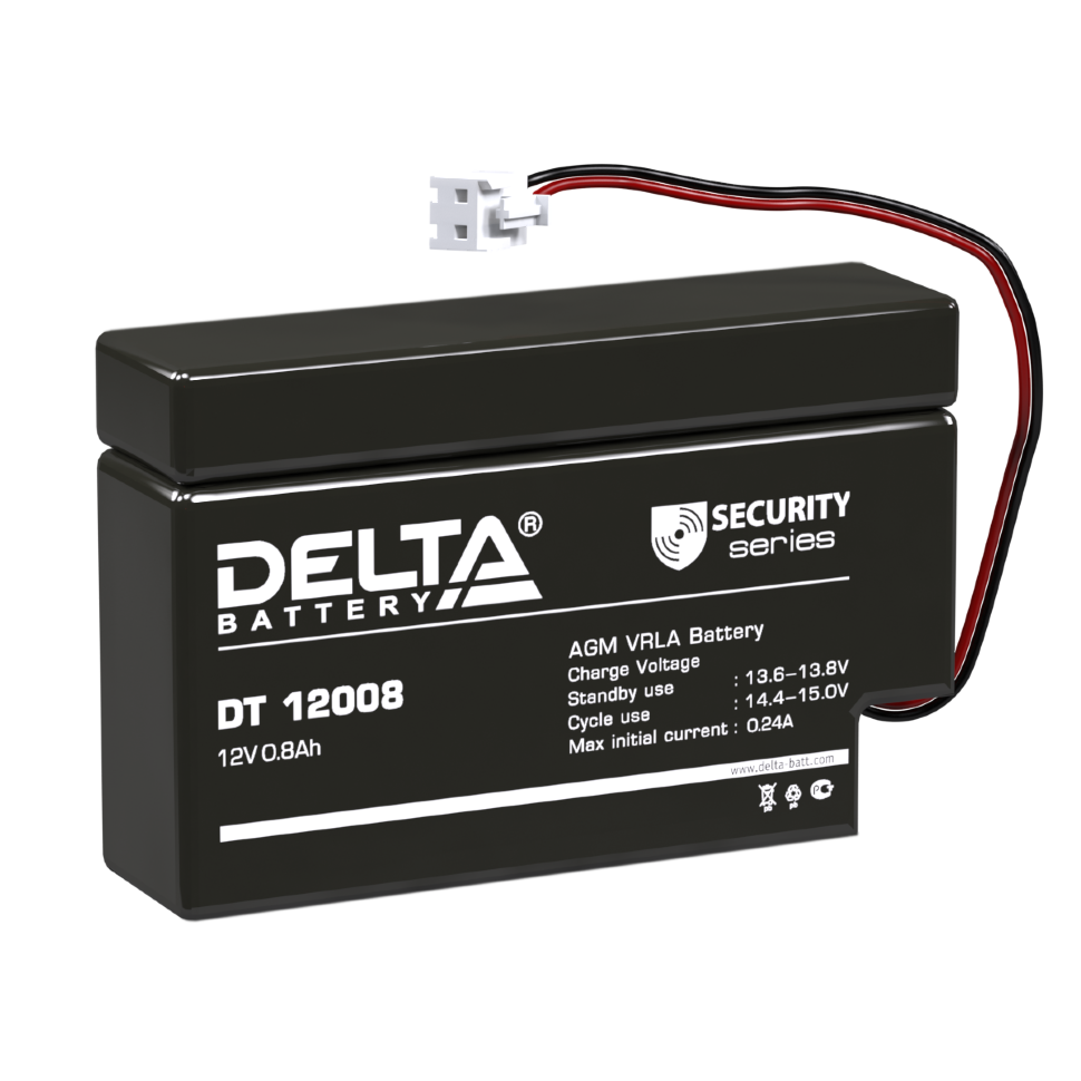 картинка DELTA battery DT 12008 (T13) аккумуляторные батареи для охранно-пожарных систем от магазина Охранных систем и видеонаблюдения