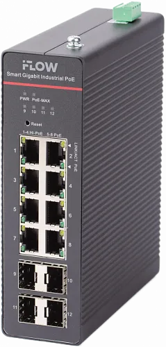 картинка Сетевой коммутатор iFLOW F-SW-IM612HPOE-PM-8G4GO от магазина Охранных систем и видеонаблюдения