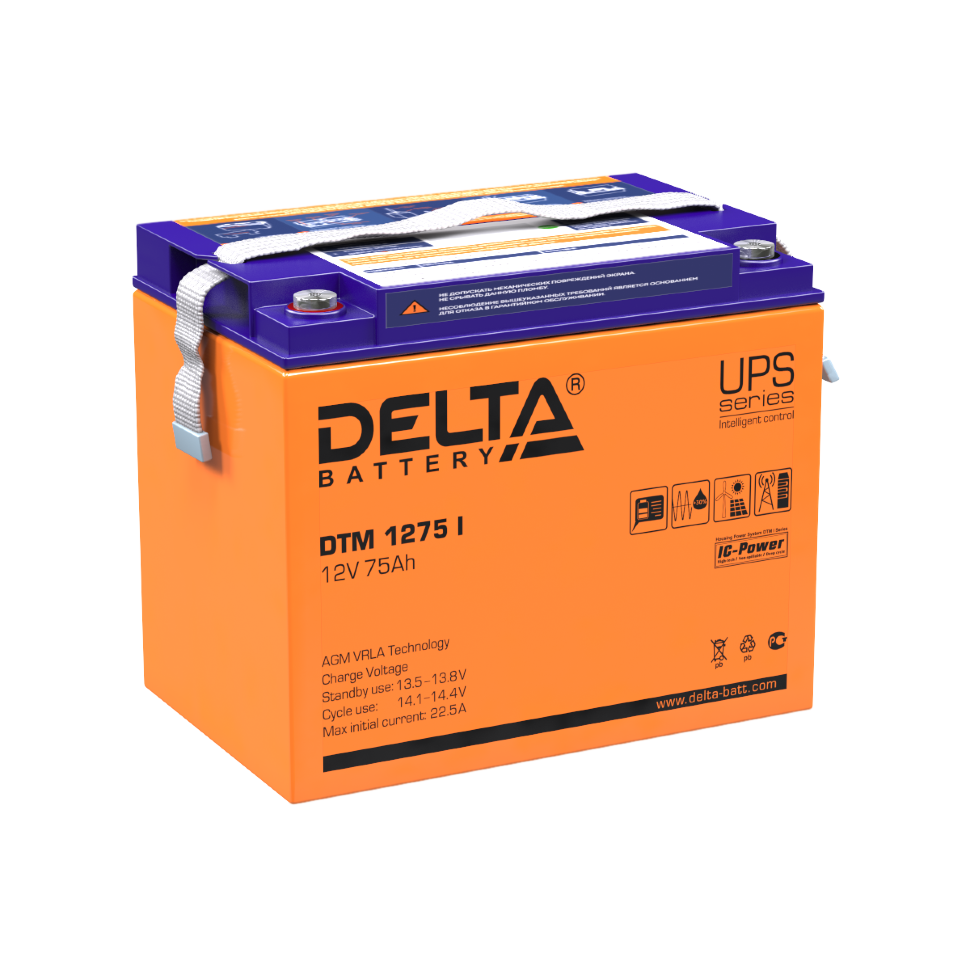 картинка DELTA battery DTM 1275 I универсальная серия аккумуляторов от магазина Охранных систем и видеонаблюдения