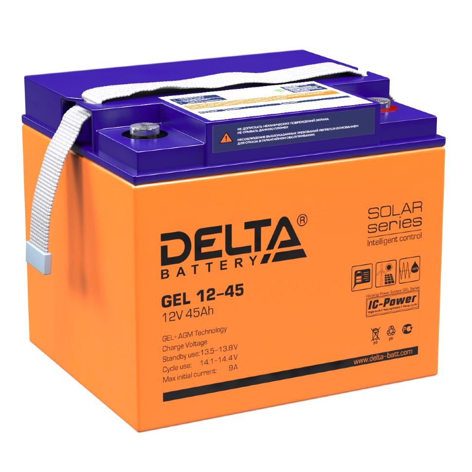 картинка DELTA battery GEL 12-45 от магазина Охранных систем и видеонаблюдения
