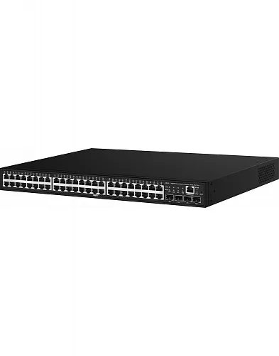 картинка NS-SW-48G4G-PL Управляемый L2 PoE коммутатор Gigabit Ethernet на 48 RJ45 PoE + 4 x GE SFP порта. от магазина Охранных систем и видеонаблюдения